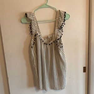 LOFT, size Medium, white and black striped tank